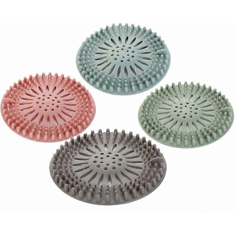 4 Silicone Drain Filters for Bathroom, Kitchen, and Bathtub.