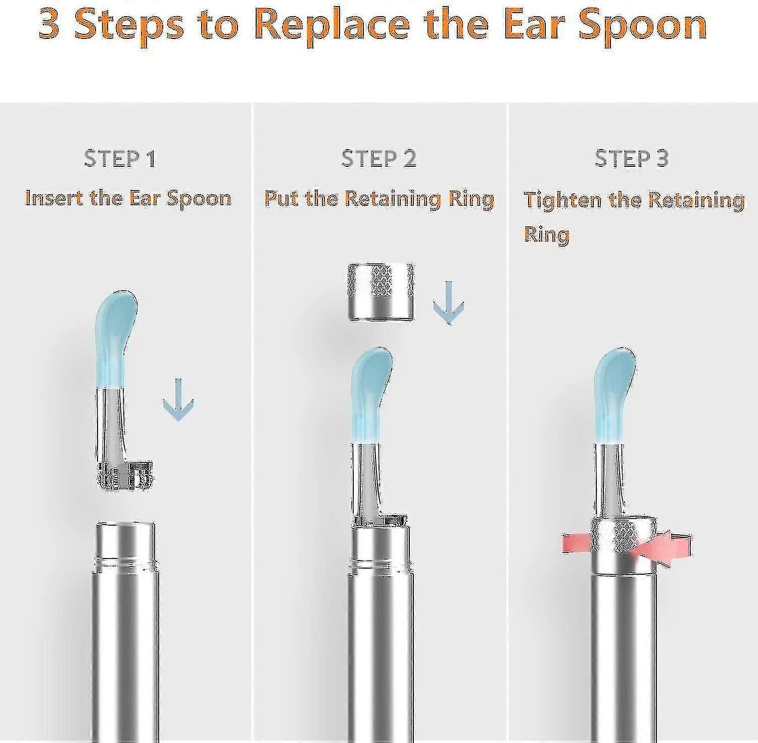 Sticks Earpick Replacement Ear Cleaner Tips Set Silicone Ear Spoon For Bebird