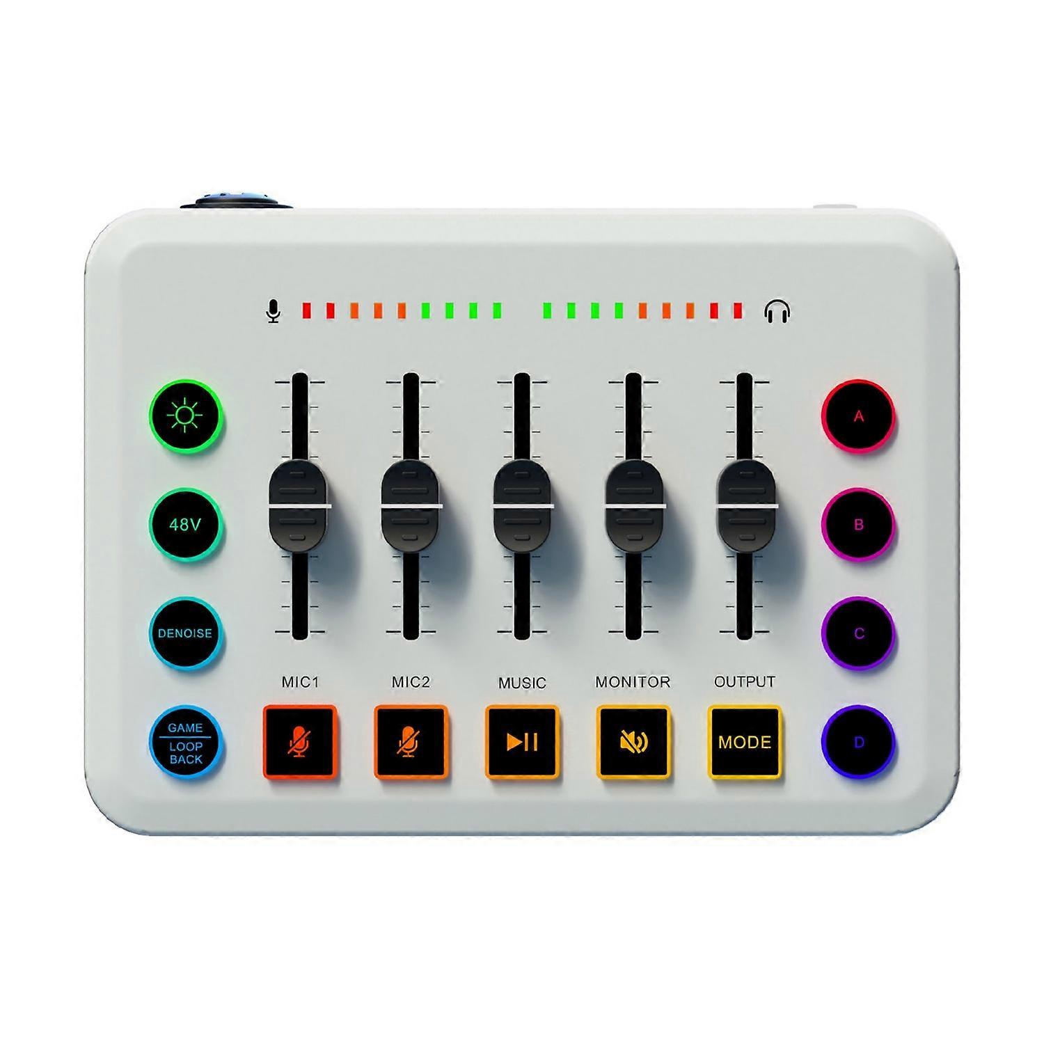 Gaming Audio Mixer External Sound Card Independent Channel Control Bluetooth-compatible Streaming