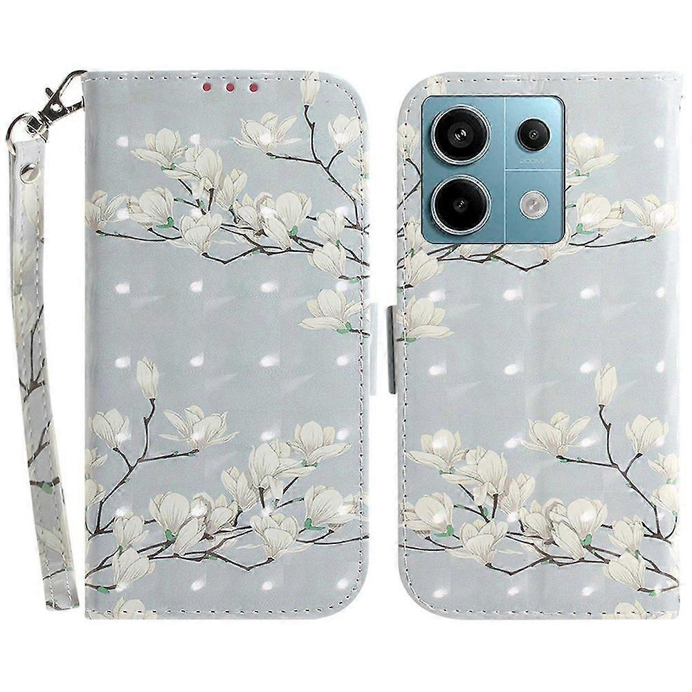 For Xiaomi Redmi Note 13 Pro 5G Wallet Case 3D Pattern Print Leather Cover with Strap