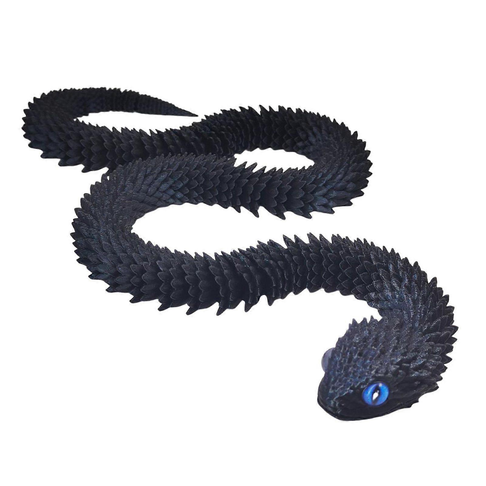 3D Printed Snake Toy Articulated Viper Figurine Fidget Snake Toy Collectible Snake Model with Flexible Joints for Home Office Desk Decor