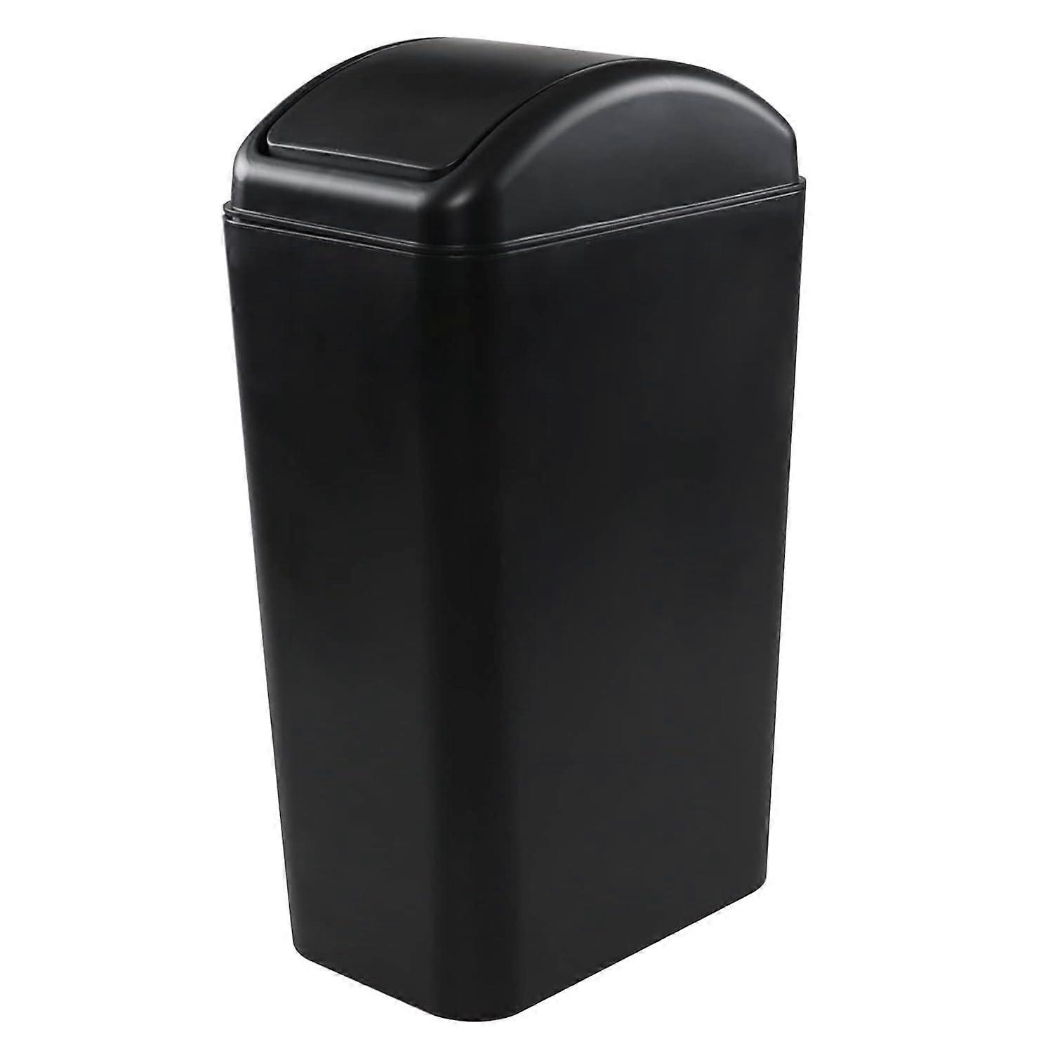 Plastic Swing Lid Trash Can for Easy Waste Management 14 Liter
