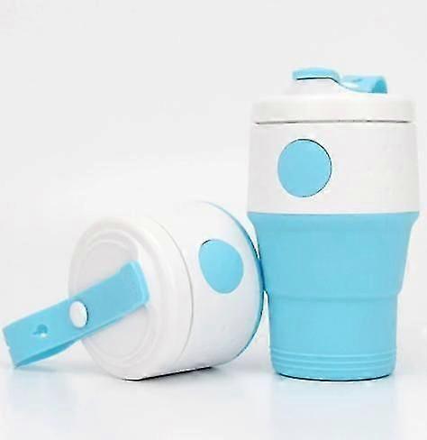 Collapsible Cup, 13oz/395ml Reusable Foldable Silicone Travel Mug With Lid, Portable Pocket Size Dishwasher Safe