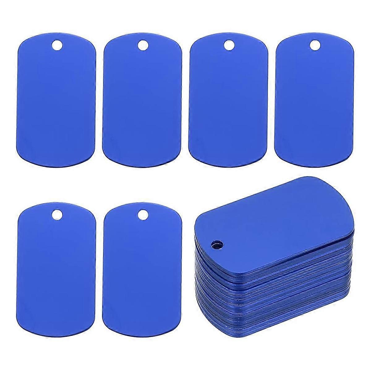 Metal Engraving Blank Tags, 60 Pcs Rectangle Aluminum Blank Tags Metal DIY Tag with Hole for Engrav