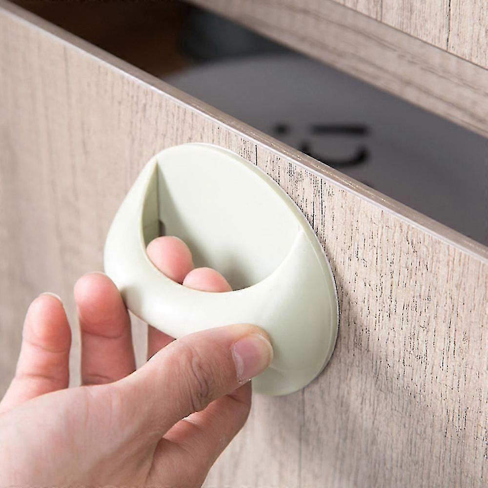 Self Adhesive Plastic Door Handle Round Sticky Handle For Window Cupboards(green-1pcs)