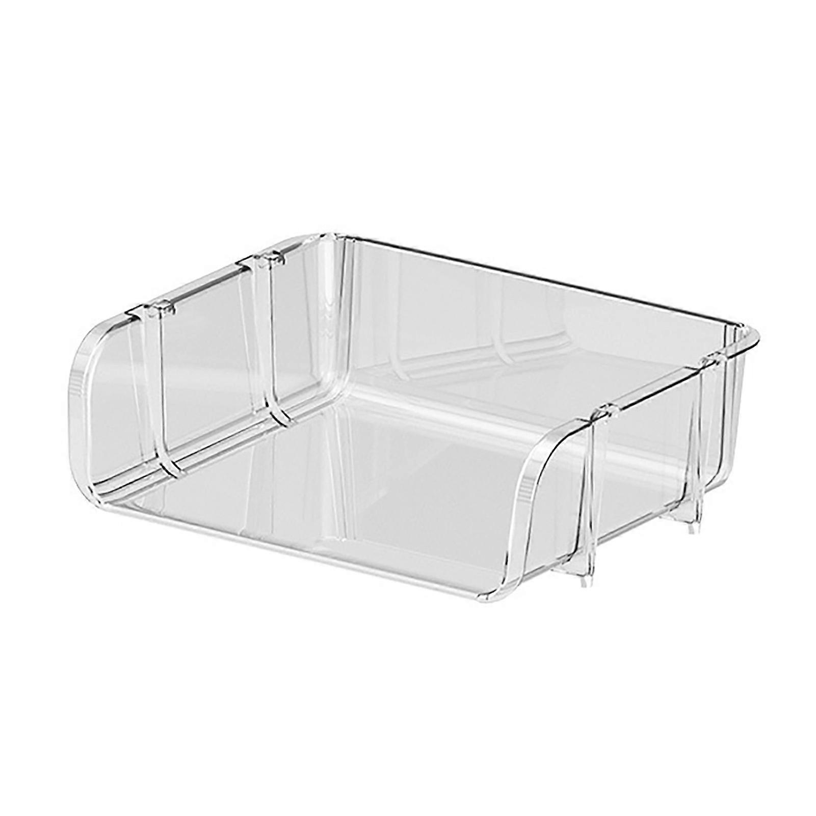Transparent Desktop Stationery Organizer Stackable Stationery Files Storage Shelf Desktop Organizer S 26.5x20.2x8cm