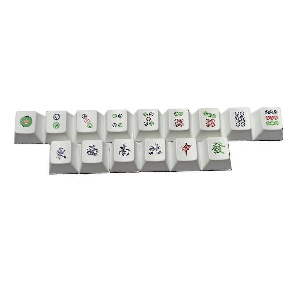 15pcs PBT OEM Height Mahjong Keycap, Unique Keycaps for Mechanical Keyboards