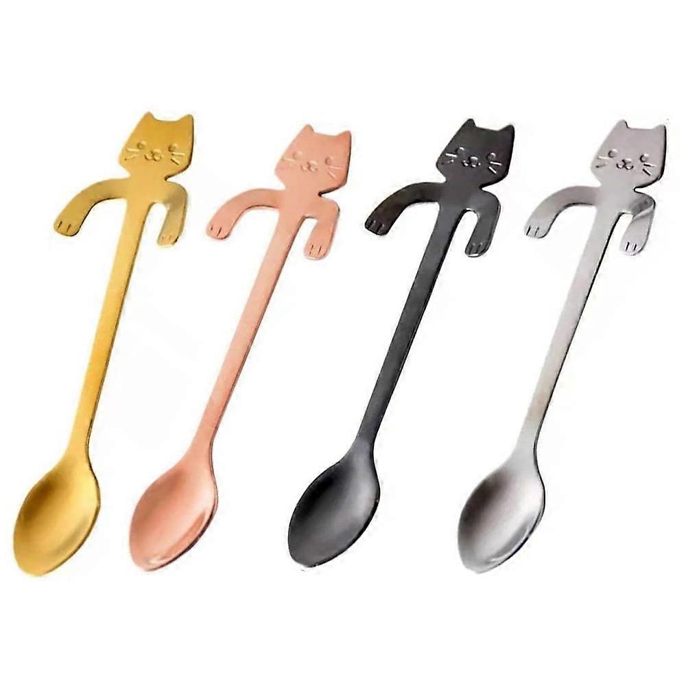 4pcs Cat Coffee Tea Spoons for Dessert Coffee Tea Drinks