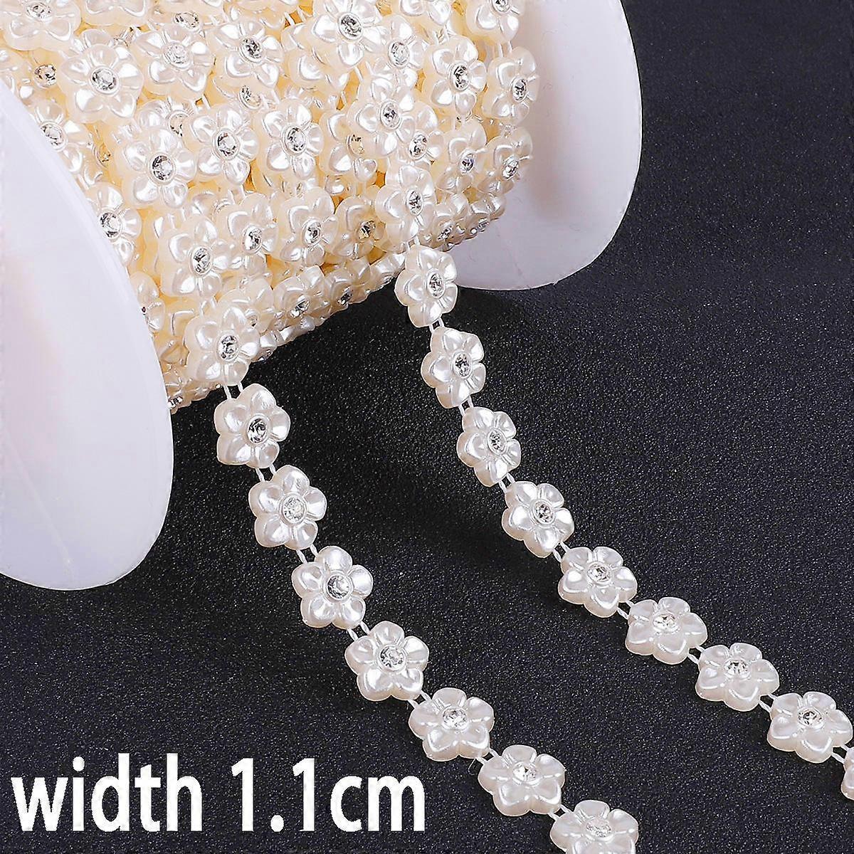 1meter ABS Imitation Pearl Zircon Beads Chain for DIY Wedding Decoration Craft Accessories
