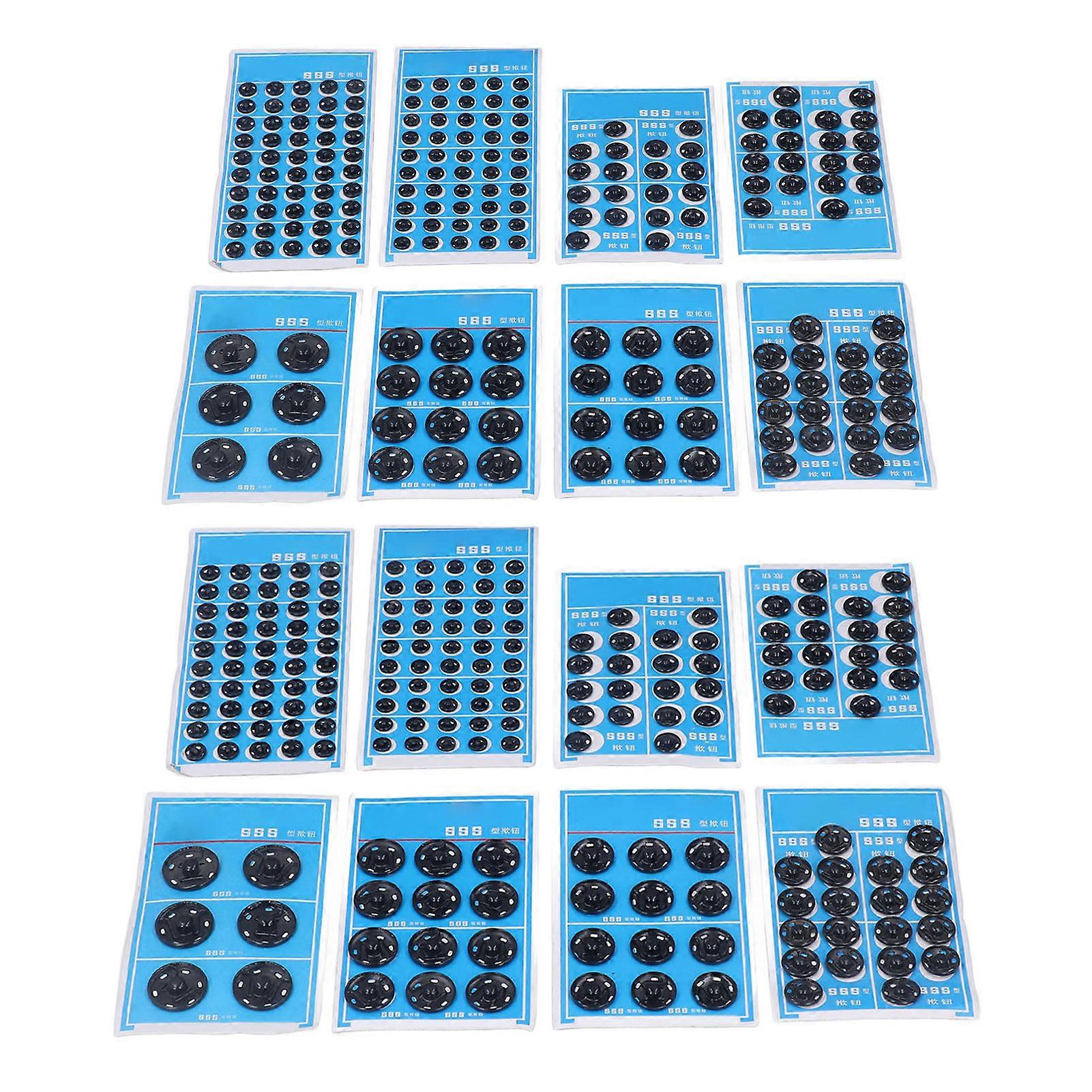 16 Plate Snap Buttons Multiple Sizes Rust Prevention Iron Galvanized Sew On Snap Buttons for Bags Clothes Black