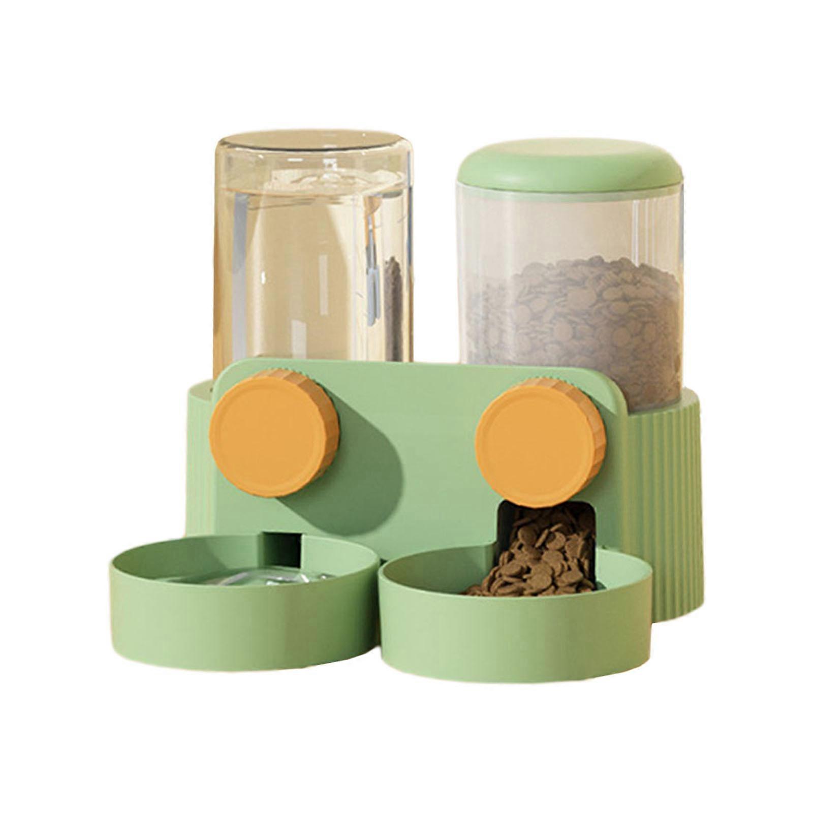 موزع مياه Cat وحدة تغذية أوتوماتيكية للقطط وتغذية المياه للقطط قفص سقي جبل Cat Feeder Cat Water Feeder Green