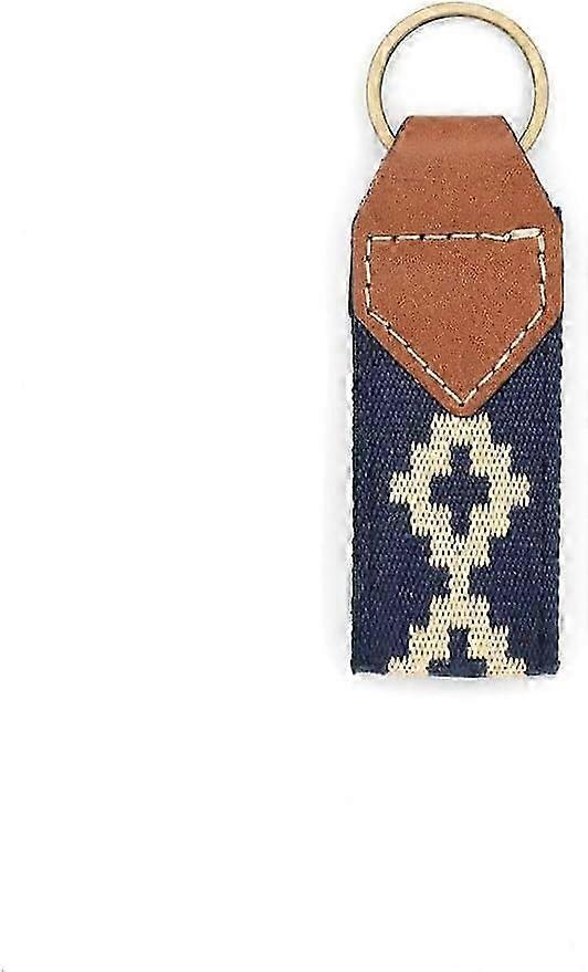 Leather and Woven Key Fob or Key Chain