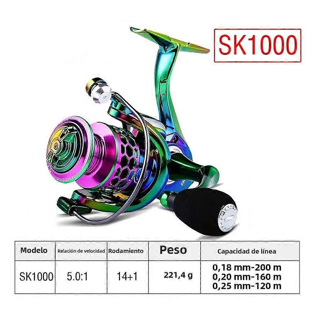 SK1000-6000 Saltwater Fishing Reel Gear Ratio 5.0:1 Ultra Smooth Metal Spool Max Drag 25Kg 14+1BB Jigging Reel