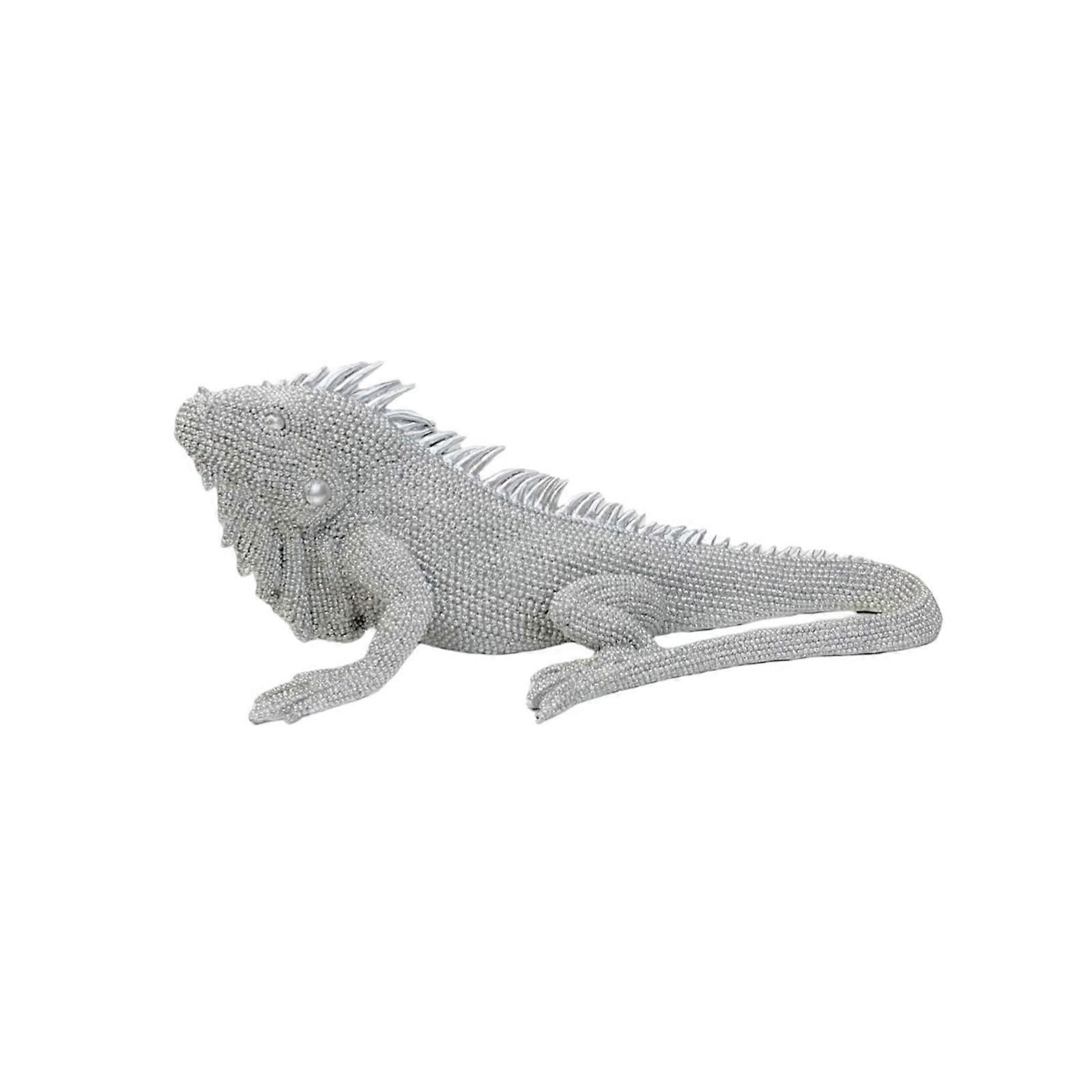 Artistic Toneds Lizards Figure, Resins Animal Decoration for Sophisticated Office Environment Silver