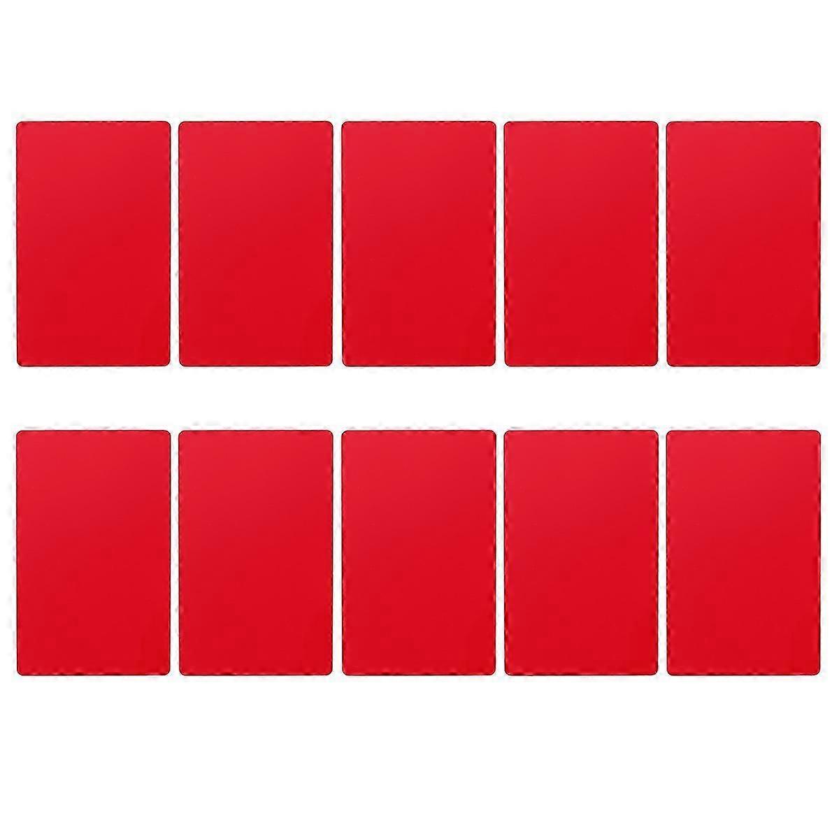 50 Pcs 0.2MM Thin Colored Anodized Aluminum Business Blank Machine Engraver and CNC Engraving Available (Red)