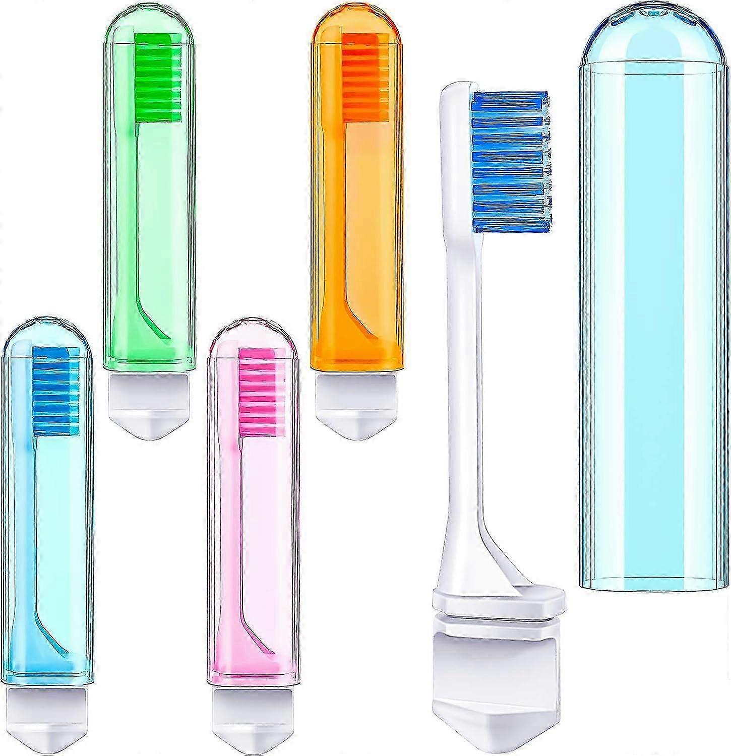 Travel Toothbrush Bulk Folding Toothbrush with Toothbrush Box Individually Wrapped Toothbrush for Travel Camping School Home Supplies(4 Pieces)
