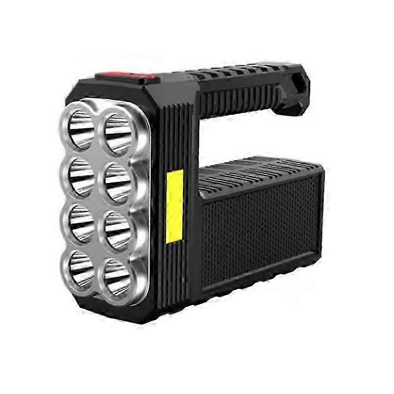 Solar Powered USB LED Flashlight, Ultra Bright Rechargeable 8-Head Spot Light