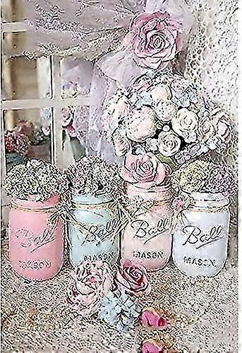 Fundaful 5D timanttimaalaussarjat aikuisille, timanttimaalaus numerosarjoilla Full Round Drill DIY Diamonds Art täydellä työkalulla tarvikkeet, timantti A