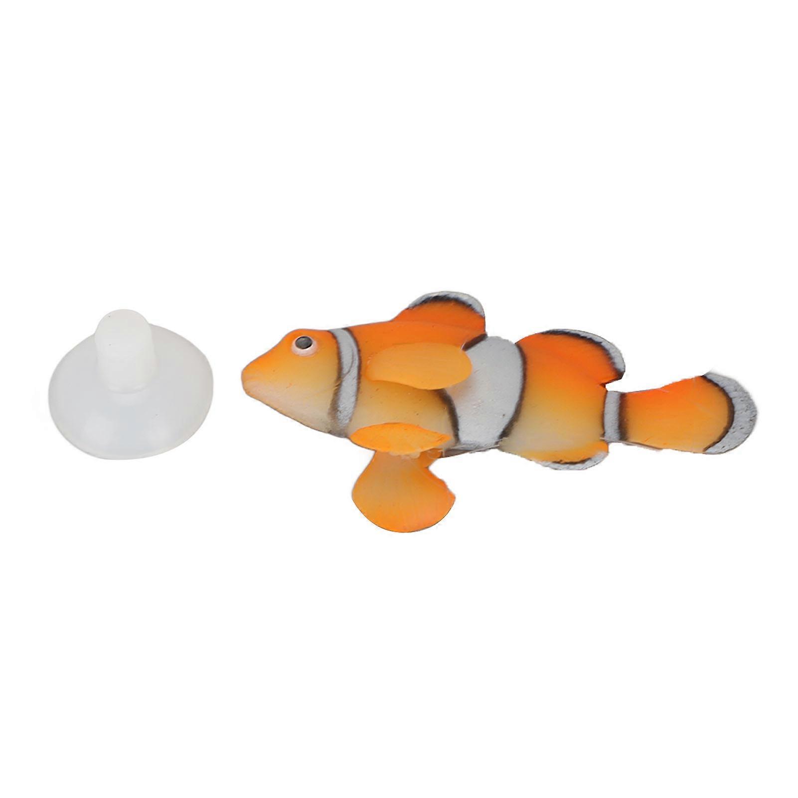 Silicone Artificial Floating Clownfish with Glowing Effect, Suction Cup, and Realistic Aquarium Decor for Fish Tanks