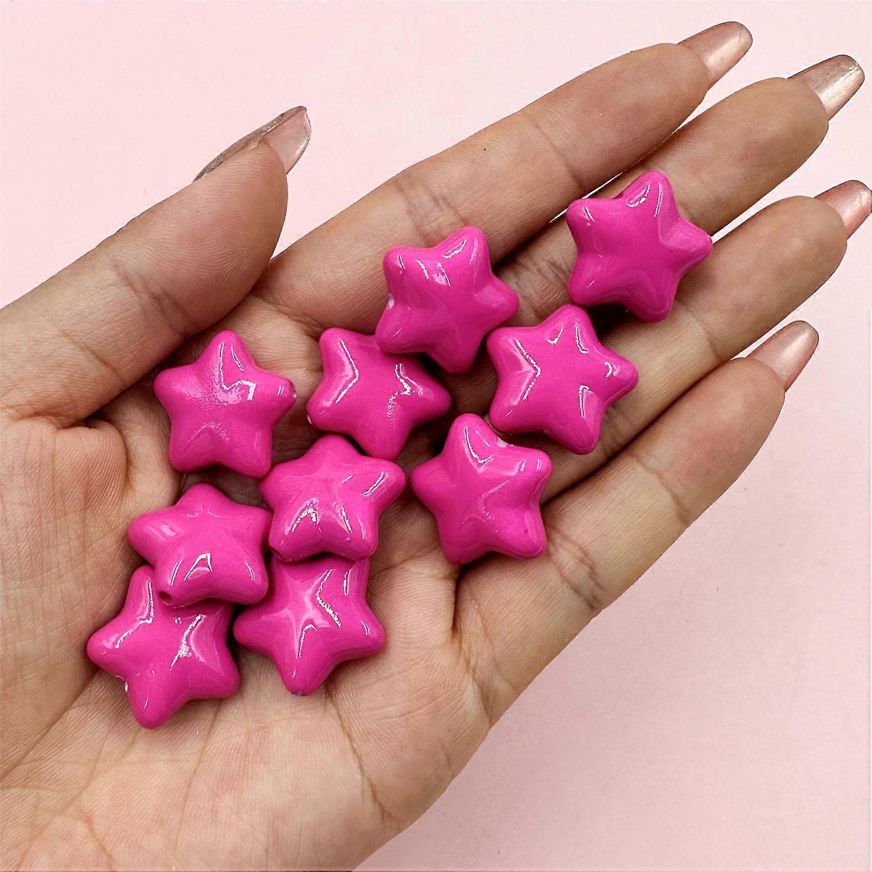 Necklace Earrings Making 19mm Three-dimensional Acrylic Jewelry Beaded Materials Five-pointed Star Beads 10pcs