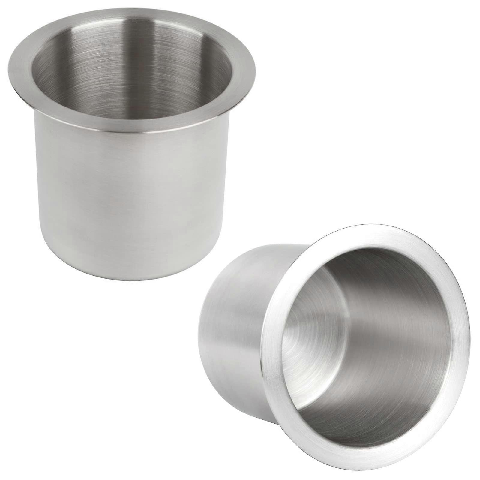 Stainless Steel Drop-in Cup Drink Holder Set of 2 for Poker Table, Customized Size and Design, Durable Construction