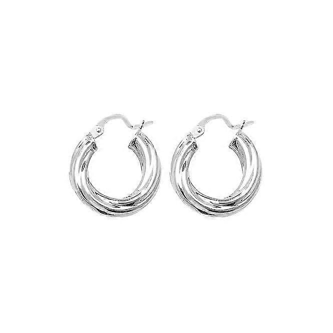 Acotis Silver Hoop Earrings Twisted G5971