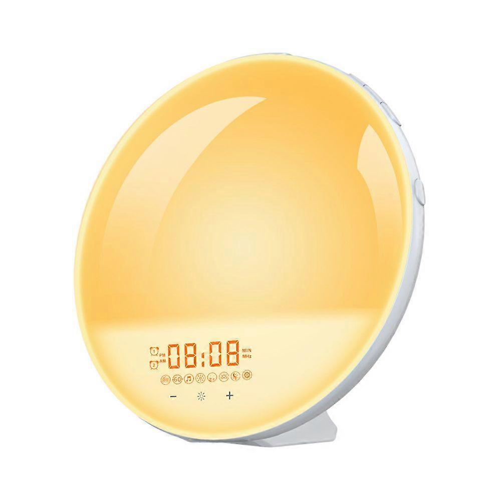 Wake-up light with bed rocking function, FM clock radio with sunrise simulation function