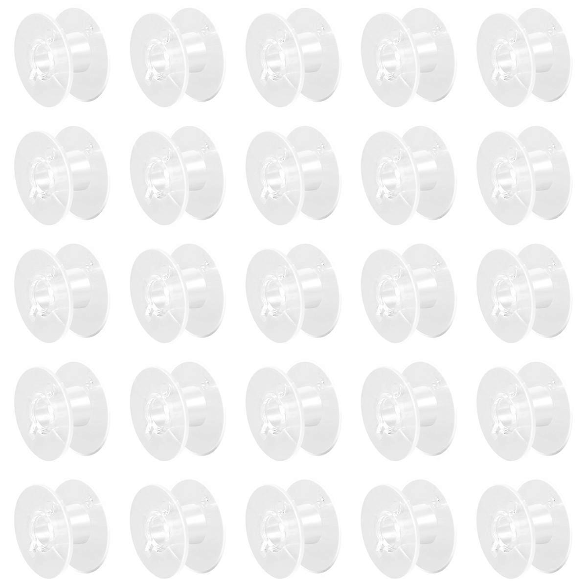 25 Clear Plastic Sewing Machine Bobbins Fits Singer 