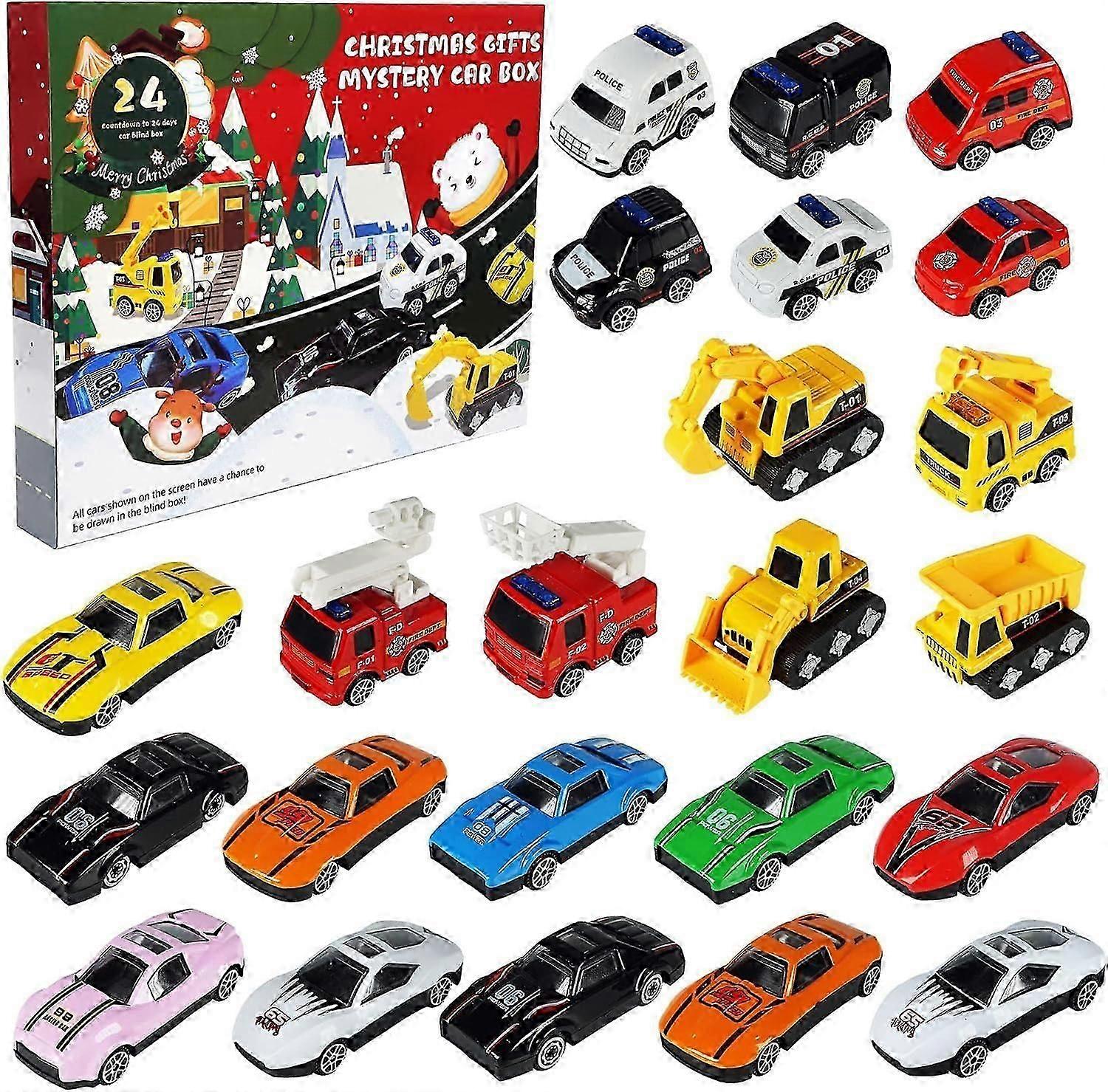 2024 Christmas Advent Calendar for Kids, 24pcs Alloy Cars for Christmas Countdown, Boys Advent Calendar
