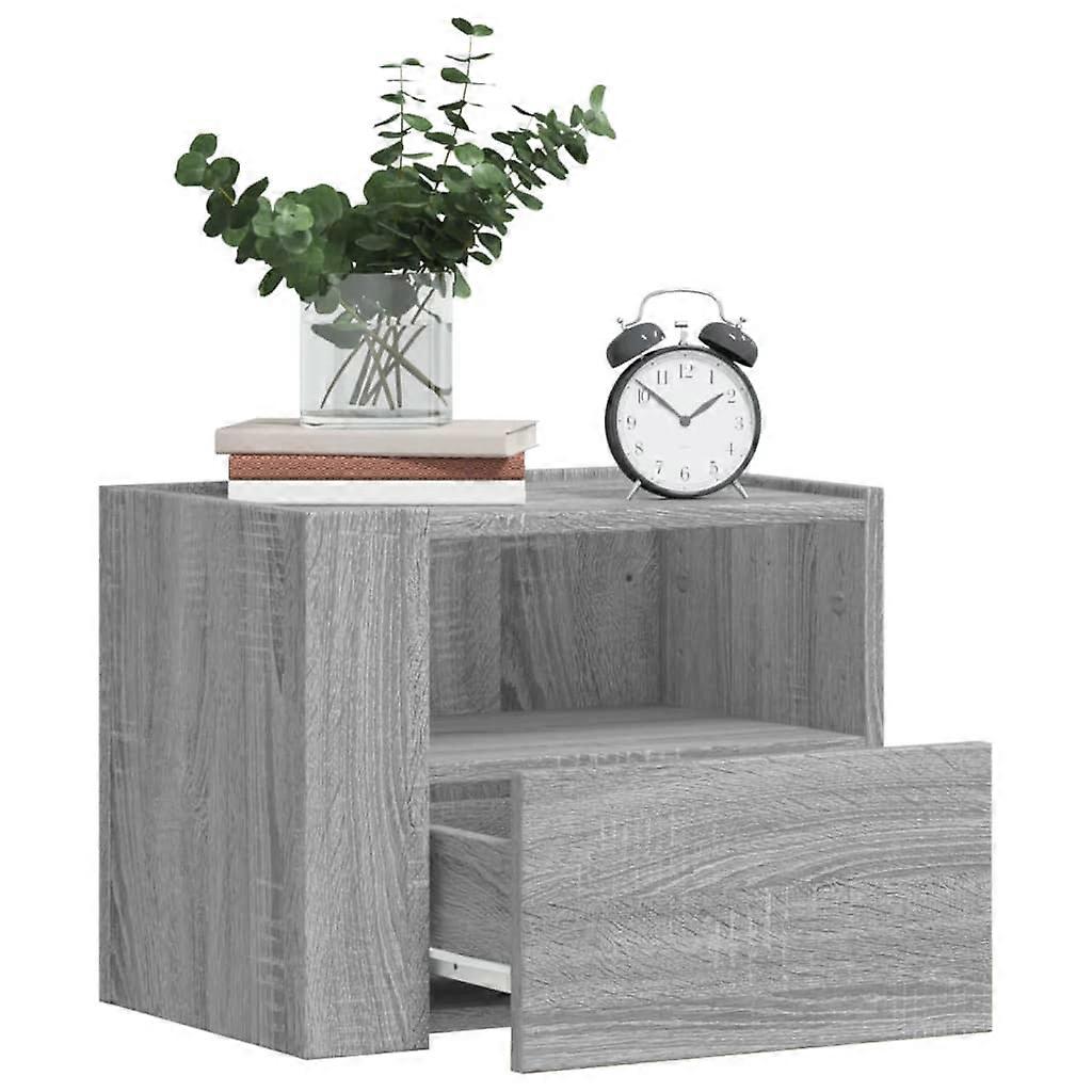 Wall-mounted bedside table Grey Sonoma 45x30x35 cm