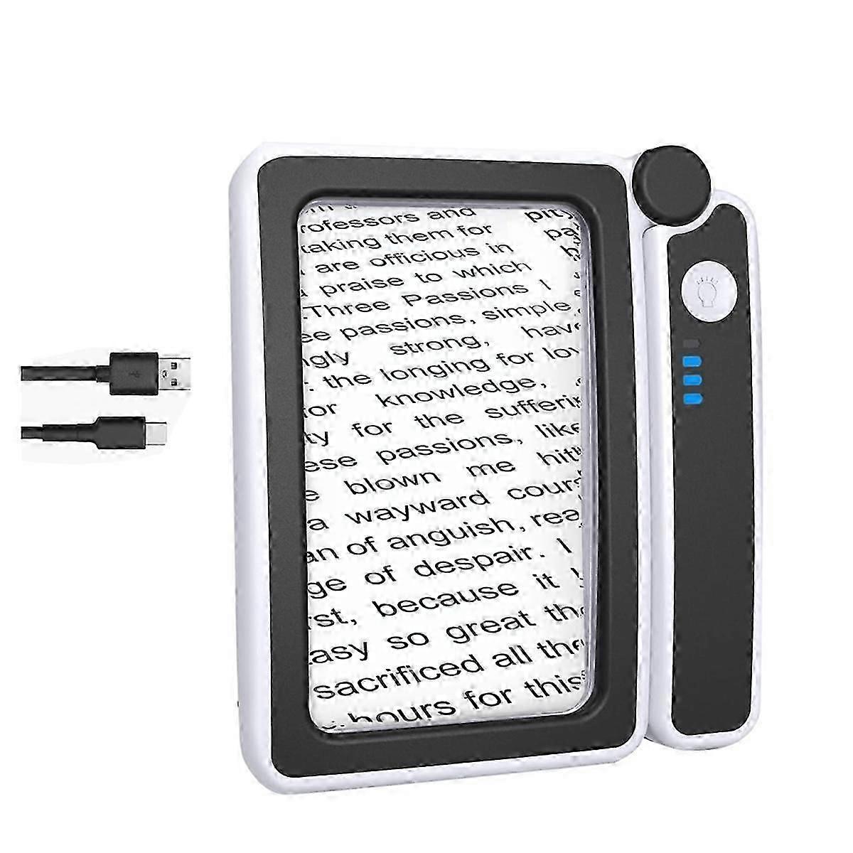 4X Grande Loupe avec Lumière pour Lecture, Loupe Lumineuse avec 10 LED Pliable Portable Ma