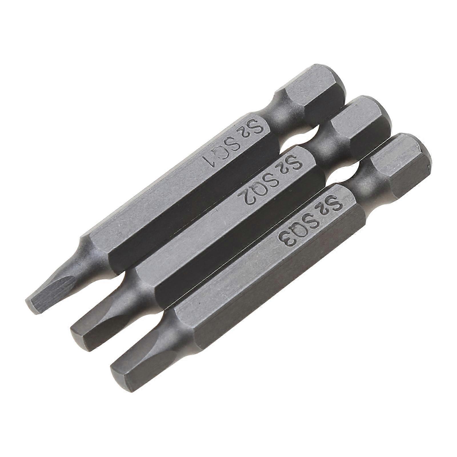 3 Pcs 1/4 Inches Hex Shank Long Magnetic Square for Head Screwdriver Bits Set Power Tools Fitting for Electric Screwdriv
