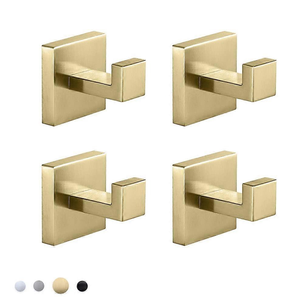 4-pack brushed gold towel hooks for bathroom storage