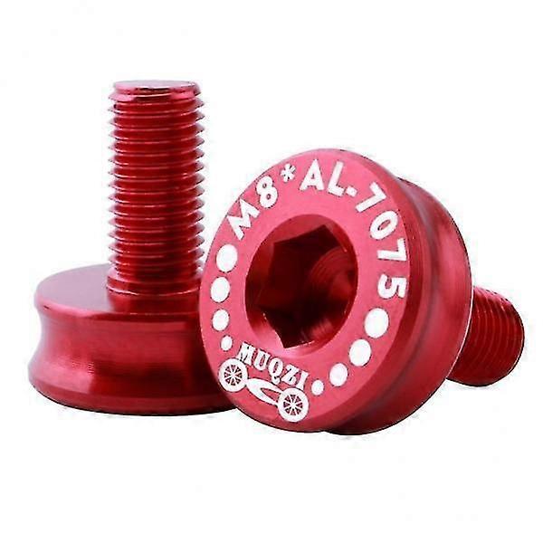 3x2 Pieces 7075 Aluminum Alloy Bike Bottom Bracket Waterproof Screws Red