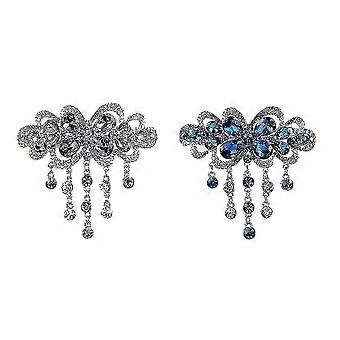 2 Stück Strass Haarspangen - Elegante Retro Seitenkämme für Bräute, Partys & Alltag - Zinklegierung Haarschmuck