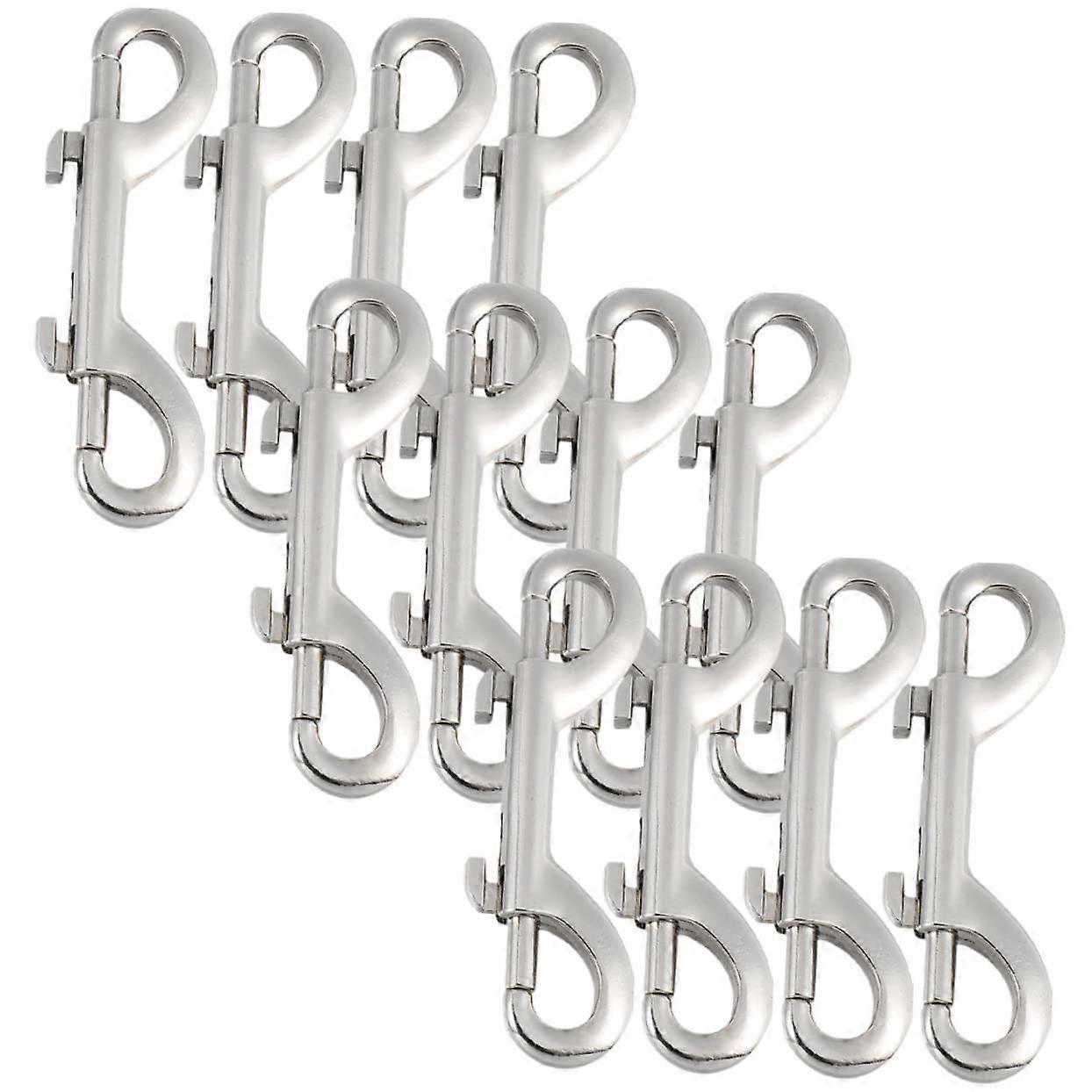 Double-Ended Metal Snap Hooks 12pc Dog Leash Hooks Strong Spring Gate Pet Leash Snap Hooks for Outdoor Activities