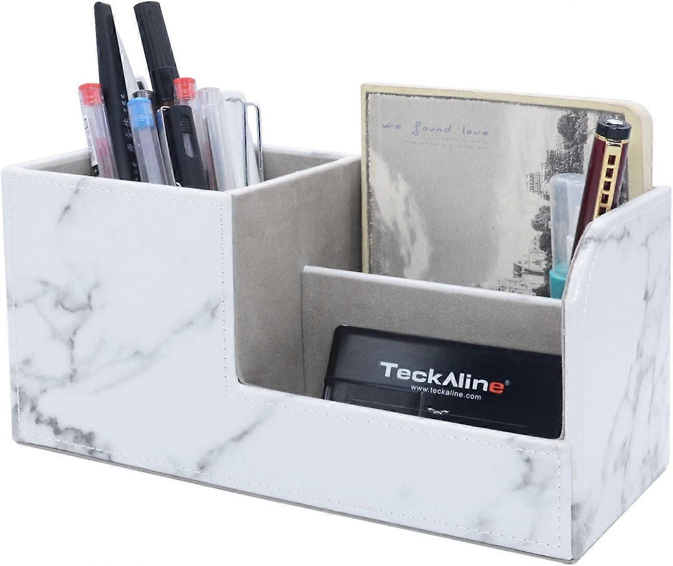 1Pcs leather pen holder (white marble pattern small pen holder)