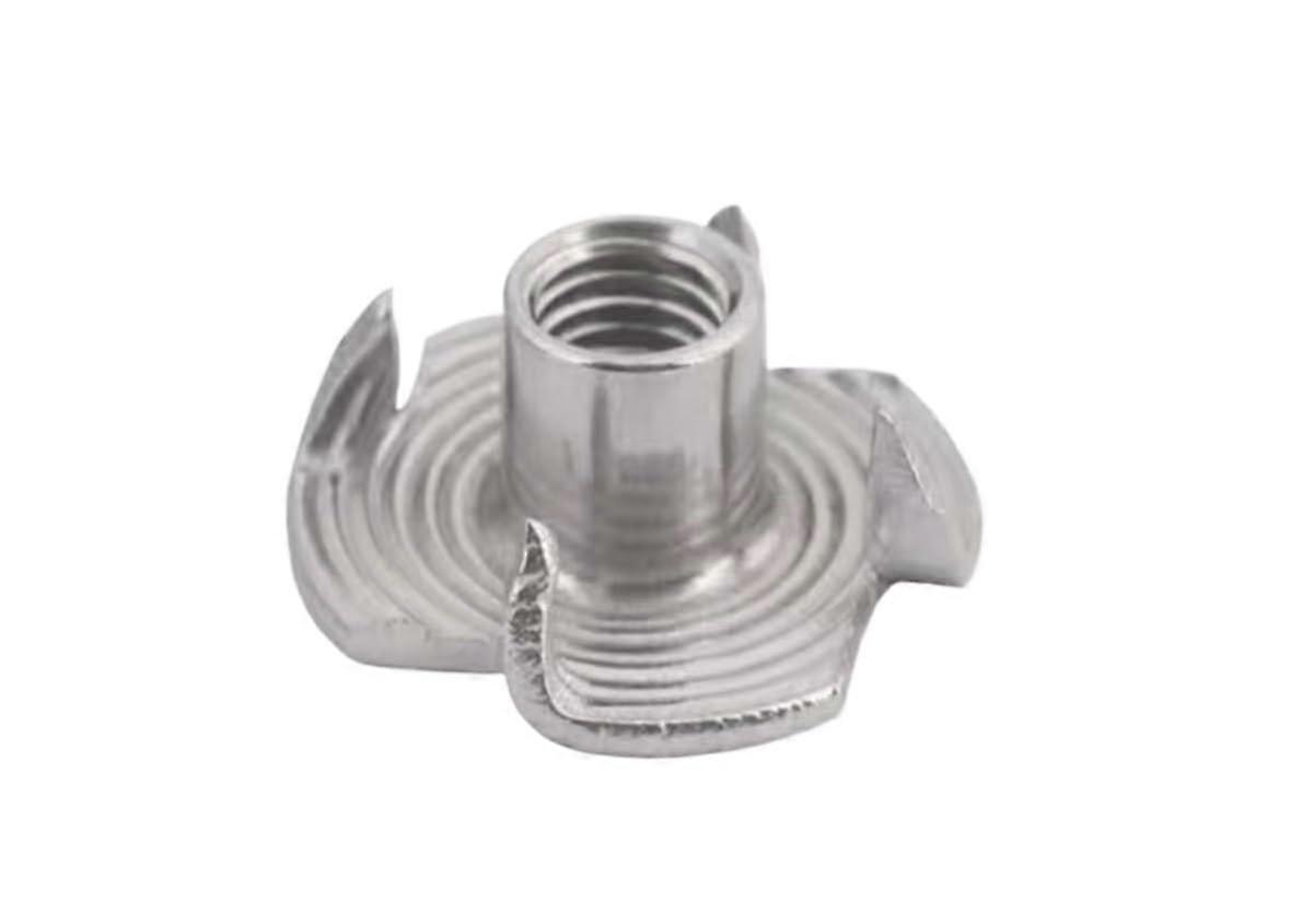 T Track Sliding Nut, 304 Stainless Steel Four Claws T-Nut for M5 M6 M8 M10, 10pcs Blind Pronged Insert Tee Nut Hardware