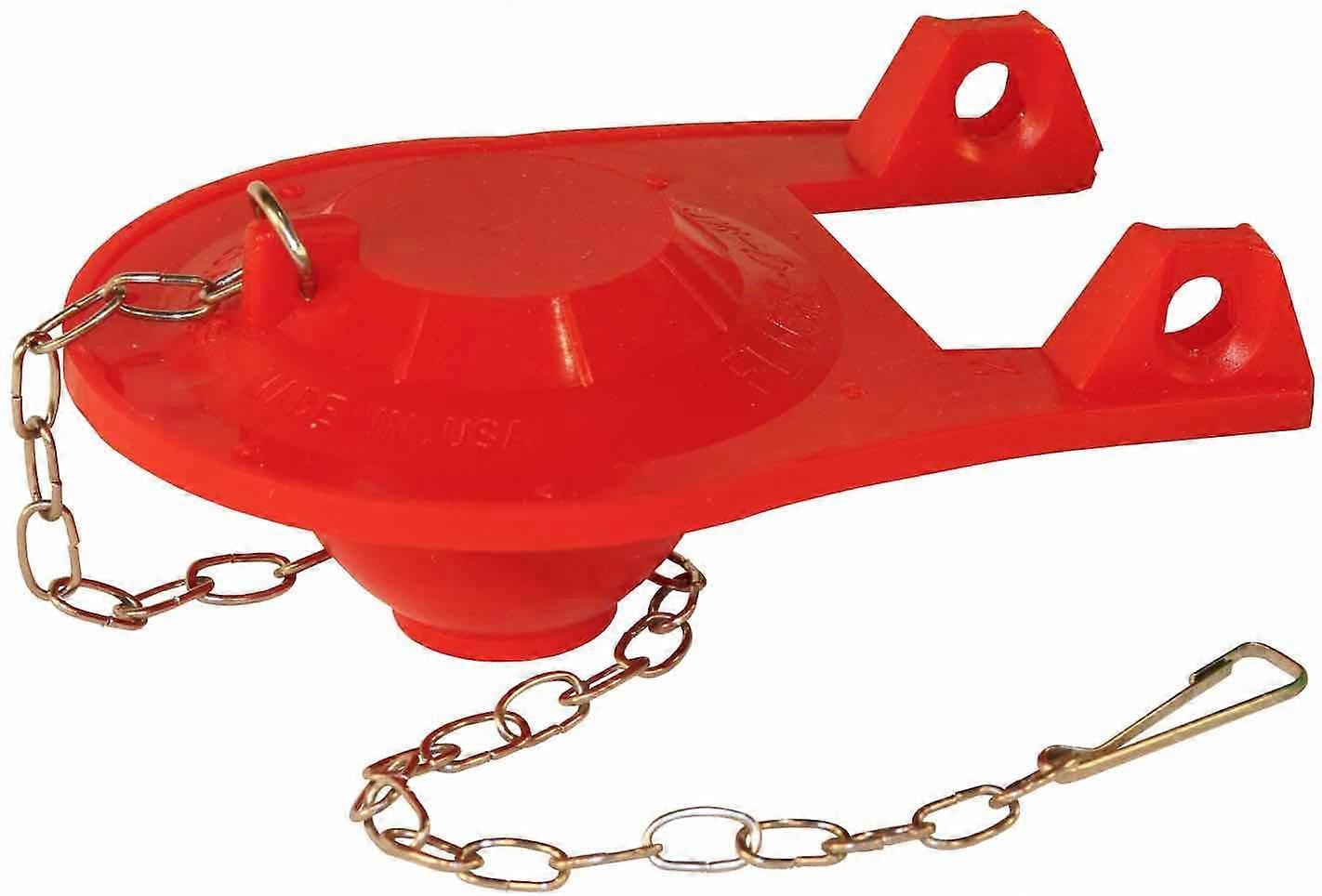 Universal Fit 2-Inch Red Toilet Flapper - Pkg of 4 - Chemical Resistant, Stainless Steel Chain - Compatible with Most Toilets