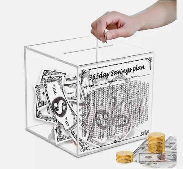10K Smash Box for Money, Clear Unbreakable Money Box to Save in 365 Days