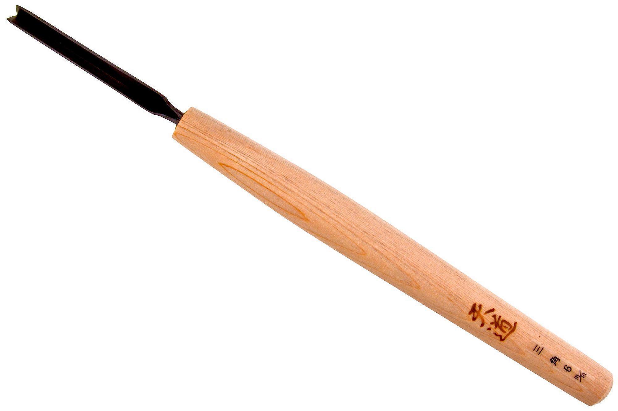 Michihamono Tendo V Gouge 6mm 60 Degree Long Wood Carving Parting Tool Chisel