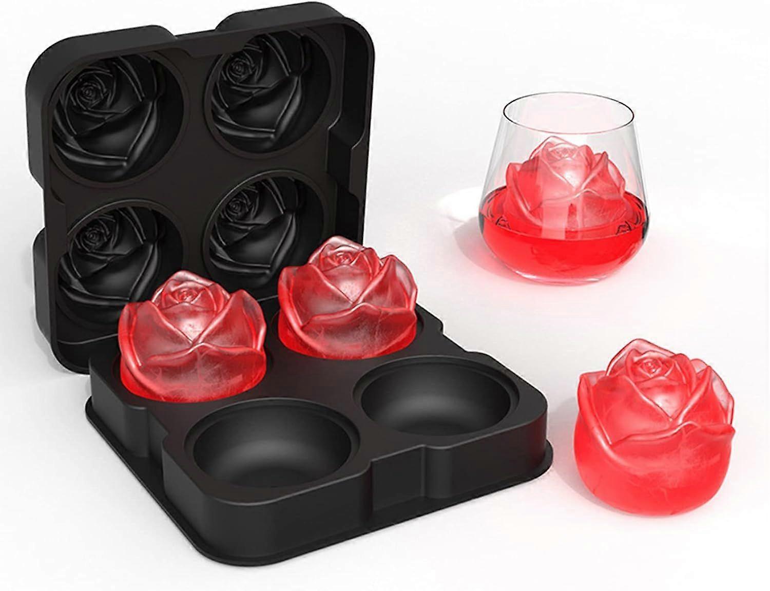 4 Lattice Ice Block Mould Silicone Rose