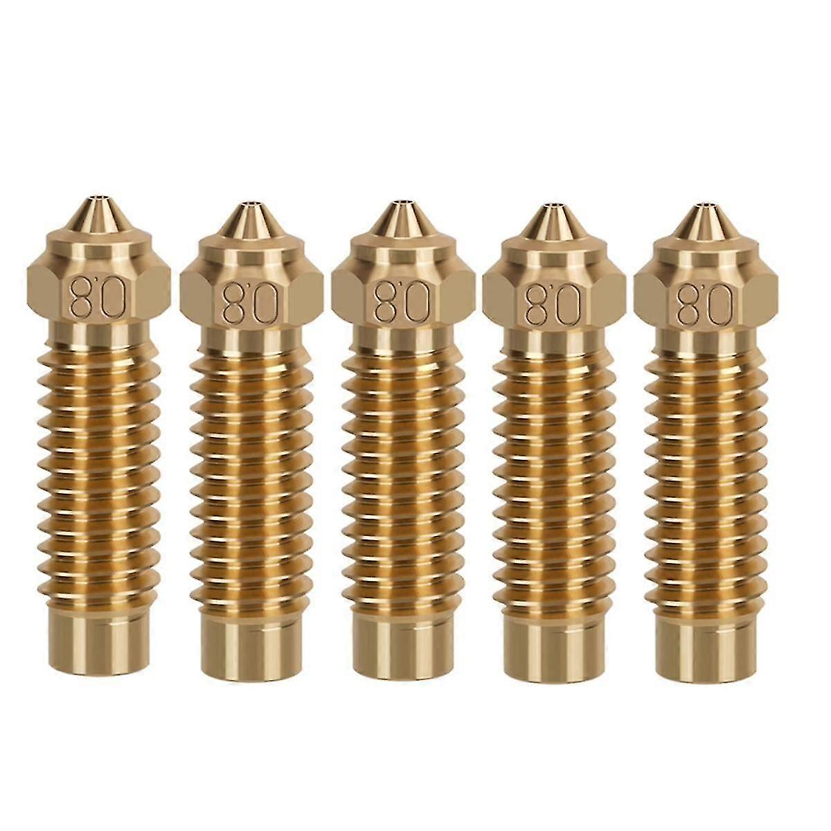 5PCS for Neptune 4Plus/4Max Brass Nozzle 0.8mm High Temperature Nozzle for 1.75mm PLA/ABS/PETG/TPU/PC/PP/Nylon/
