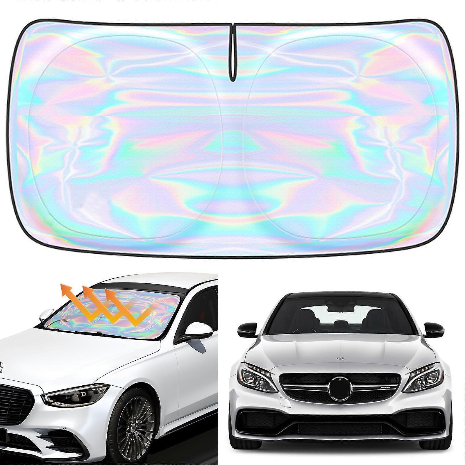 Windshield Sun Shade Cover for Mercedes Benz C Class 2015-2021 W205 Custom Fit Front Sunshade Foldable UV Blocking C250 C300 C400 Car Sun Visor