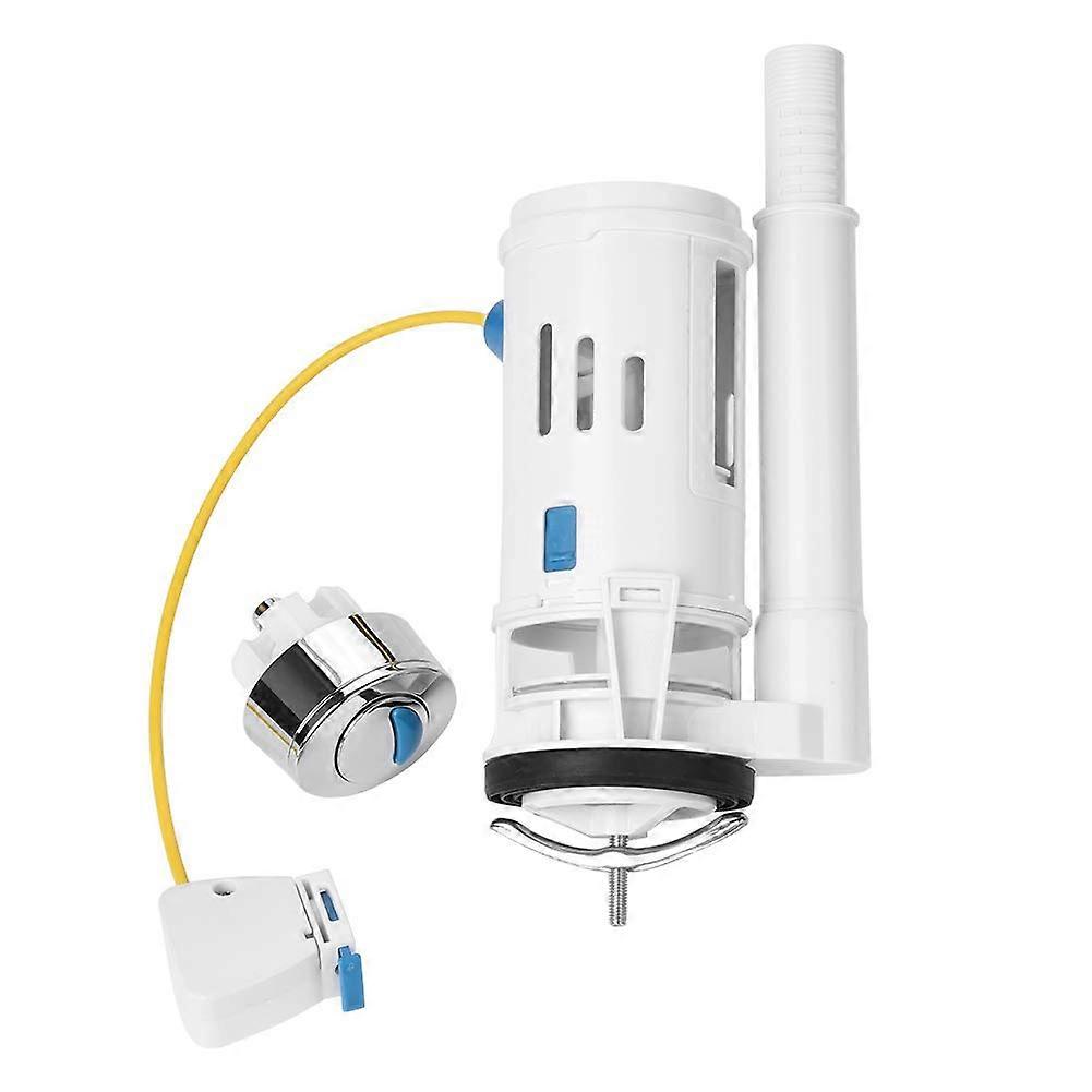 ABS Plastic Toilet Fitting Push Button Dual Drain Flush Valve Replacement, One-Piece Drain Valve, Compatible with Standard Toilets