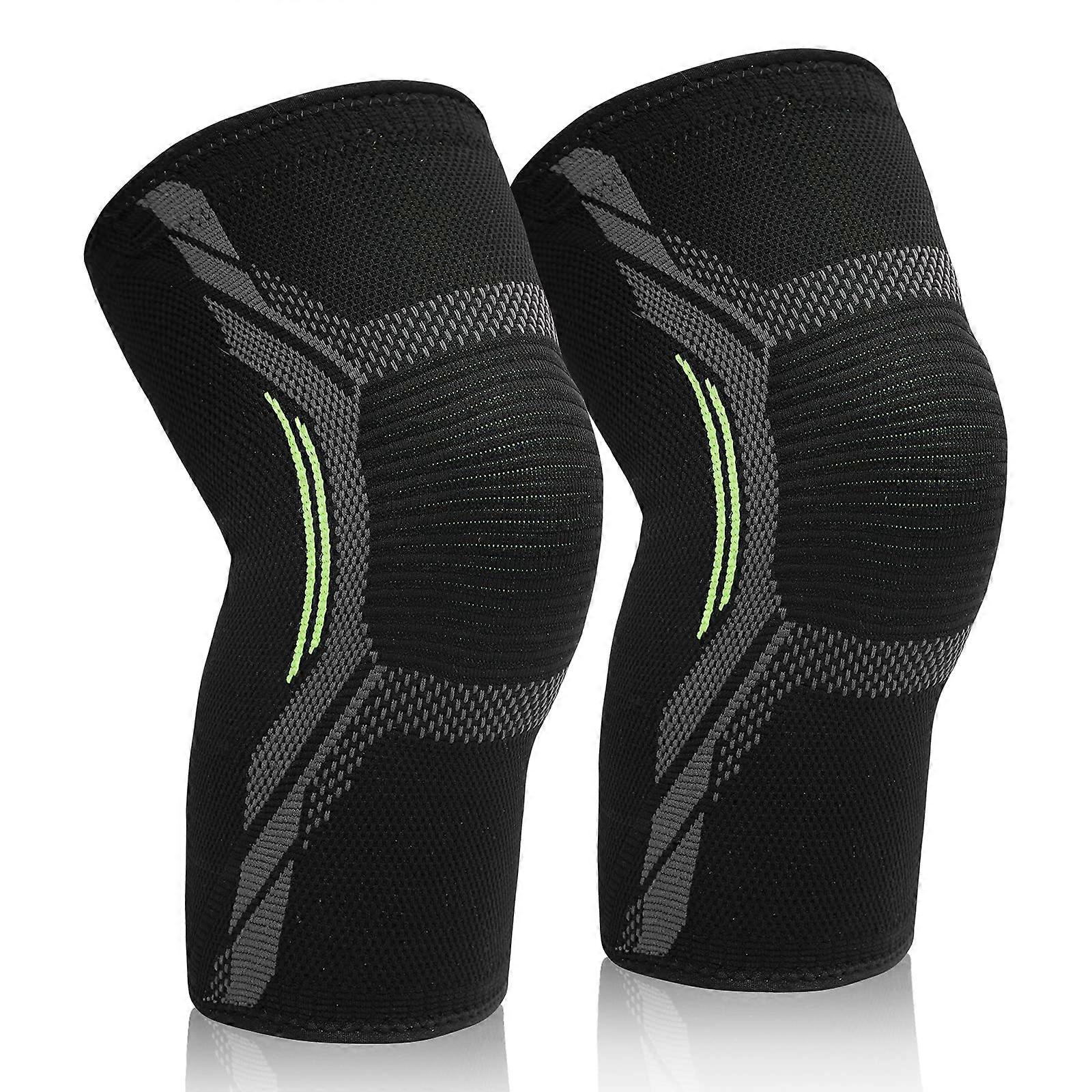 2 Pack Knee Braces for Knee Pain Relief - Compression Sleeves for Meniscus, ACL, Joint Support, Non-Slip, Size S (13.8"-16.5")