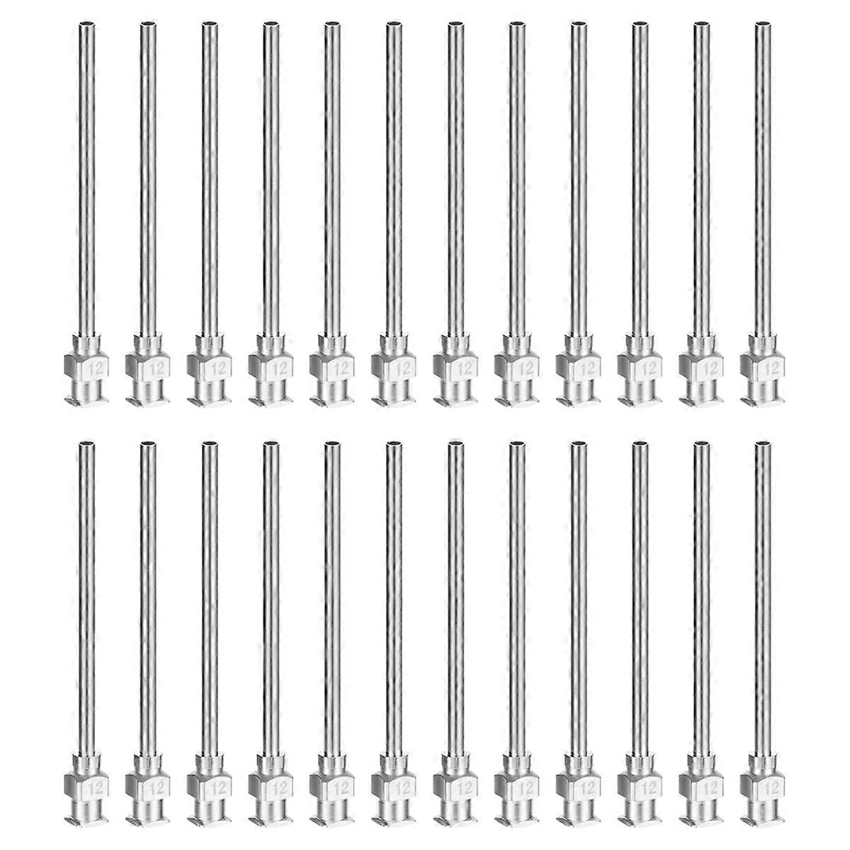 Aiguille de distribution à pointe émoussée,24Pcs 2 pouces aiguilles distributrices de liquide,12g