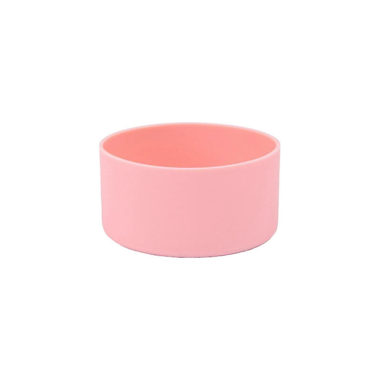 Bottles Bottom Sleeve Cover Silicone Boot Portable Pet Bowl Easily Put on and Off-color: Pink