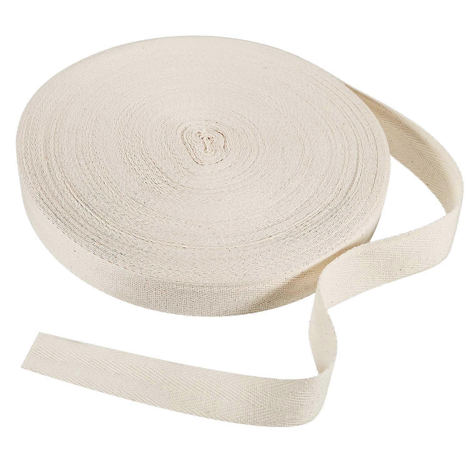 Cotton Twill Tape Ribbon 54.7 Yards Soft Herringbone Bias Binding Tape for Sewing Quilting and DIY Crafts, Beige