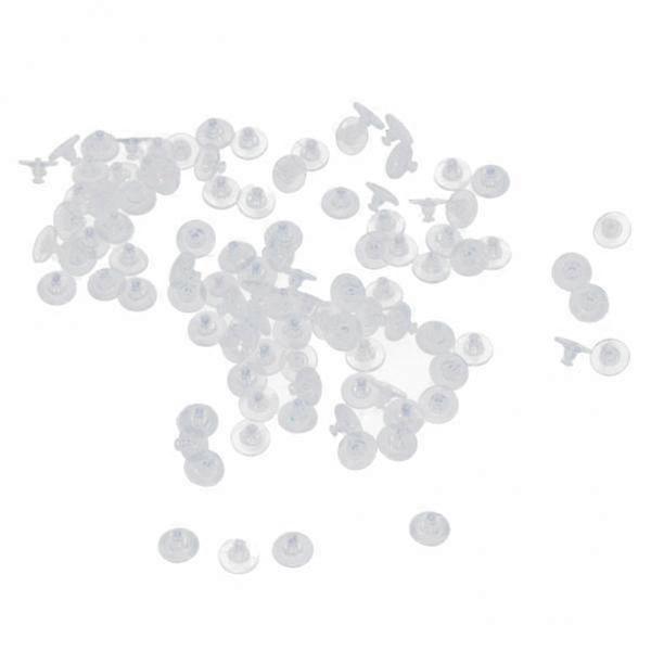 3x 100 Pieces Earring Safety Backs Transparent Clear Earring Stoppers